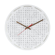 Load image into Gallery viewer, Crossword clock from Scotch &amp; Sofa with the hour signs circled like on a crossword puzzle.
