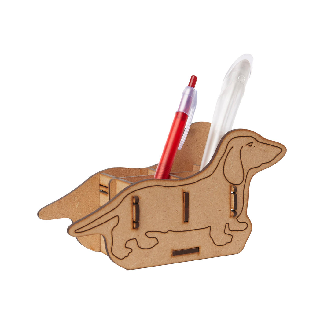 Dachshund Dog Pen Holder from Scotch & Sofa holding two pens.