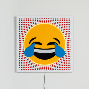 Neon Laugh Emoji Pop Art