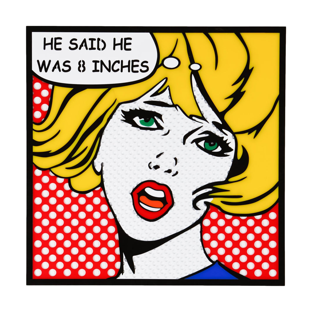 He said he was 8 inches Pop Art from Scotch & Sofa.